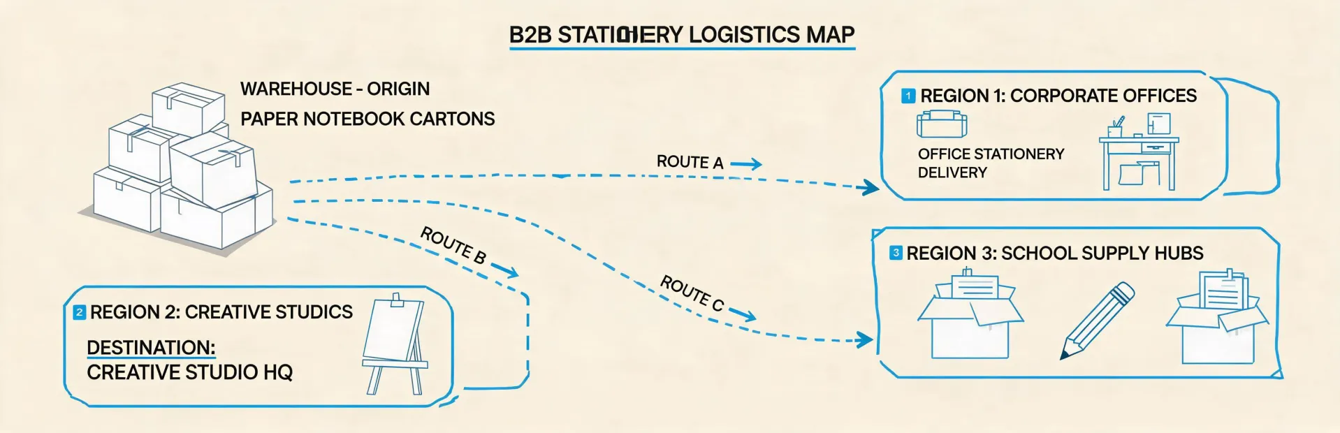 Map of Clairefontaine stationery supply regions